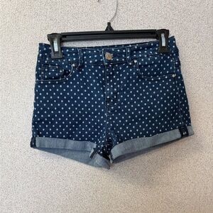 Almost‎ Famous Women Size 3 polka dots denim high rise shorts
